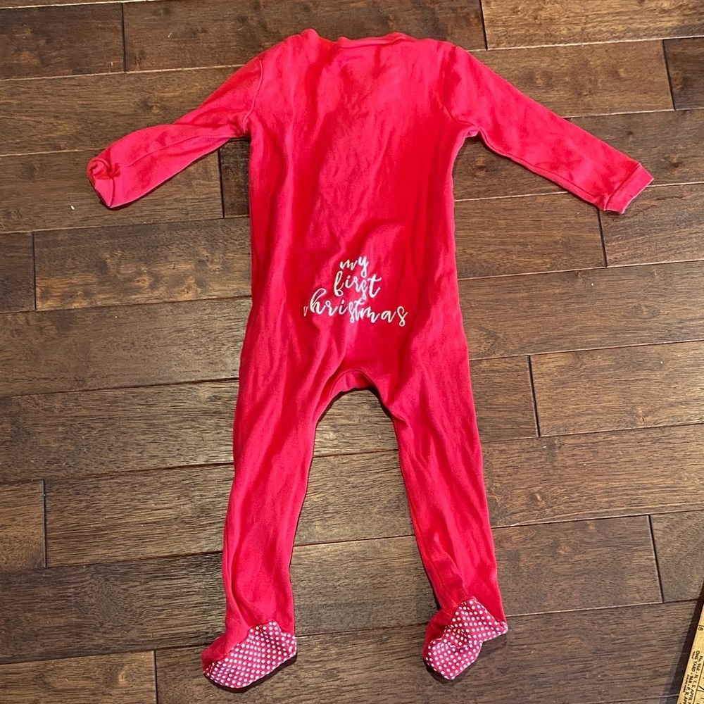 Pottery Barn Kids Festive Red Footie Pajamas